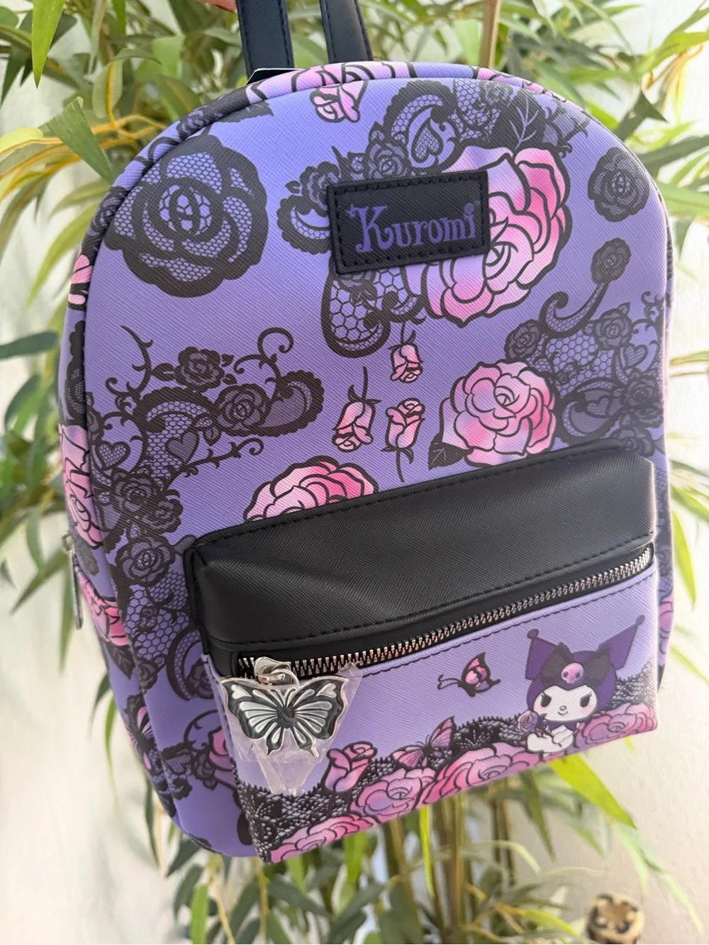NEW Bioworld Sanrio KUROMI Butterfly Lace Mini Backpack HOT TOPIC Exclusive - Picture 2 of 7